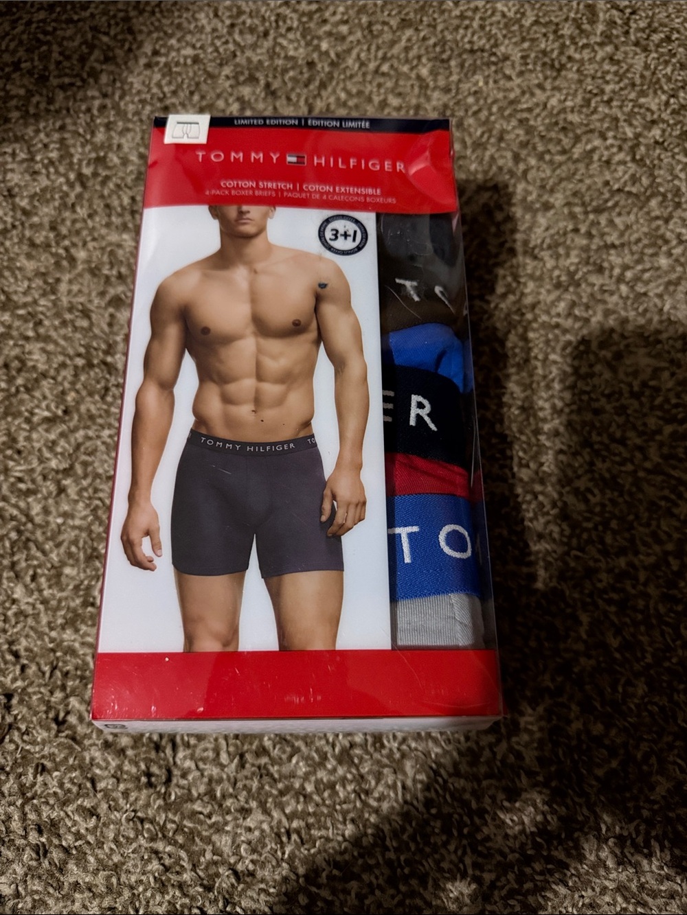 Tommy Hilfiger 3-Pack Boxer Briefs — Black, Blue & Red Waistbands